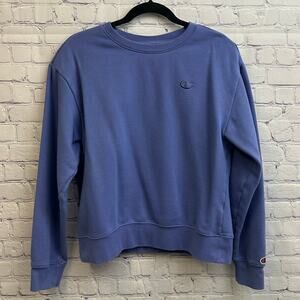 Champion Authentic Athletic Wear Solid Purple Crewneck Sweater Small Casual